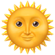 iOS 13の顔のある太陽