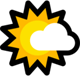 Windows 10の小さな雲の後ろにある太陽