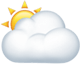 iOSの絵文字「大きな雲の後ろにある太陽」