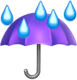 iOS 13 雨粒が付いた傘の絵文字