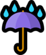 Windows 10 雨粒が付いた傘の絵文字