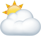 iOS 13の雲の後ろの太陽