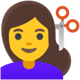 Android 11 髪の毛を切っている女性の絵文字