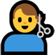 Windows 10 髪の毛を切っている男性の絵文字